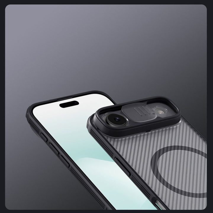 iPhone 17 Air telefono dėklas permatomas juodas Nillkin