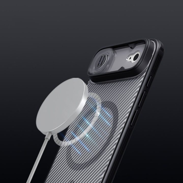 iPhone 17 Air telefono dėklas permatomas juodas Nillkin