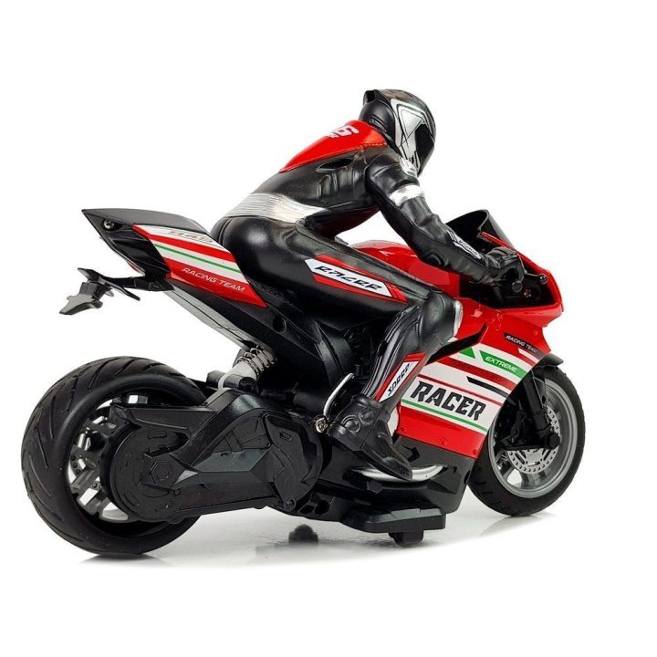 Motociklas sportinis valdomas pultu raudonas 2.4G (35 m) R/C Models