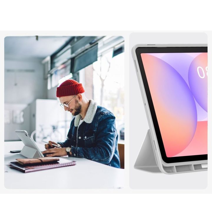 Samsung Galaxy Tab S9 / S10 dėklas su rašiklio vieta pilkas SmartCase