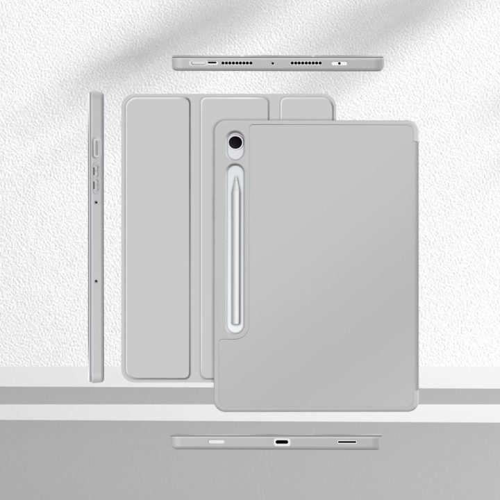 Samsung Galaxy Tab S9 / S10 dėklas su rašiklio vieta pilkas SmartCase