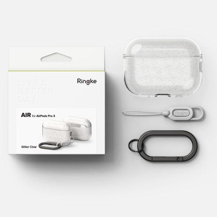 Dėklas skaidrus su blizgučiais AirPods Pro 3 Ringke