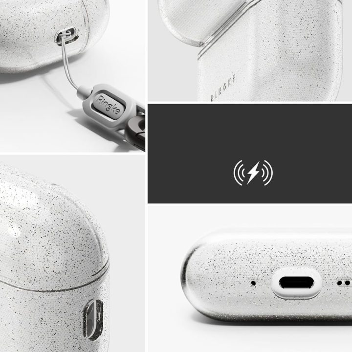 Dėklas skaidrus su blizgučiais AirPods Pro 3 Ringke