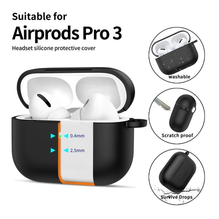 Dėklas silikoninis juodas AirPods Pro 3