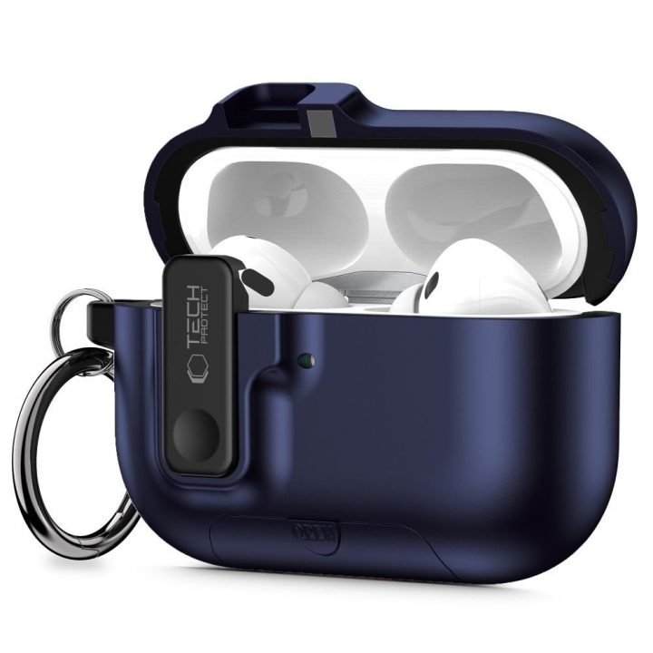 Dėklas AirPods Pro 3 ausinėms plonas mėlynas Slim Hook