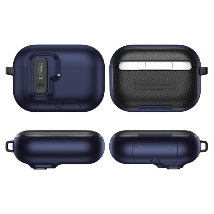 Dėklas AirPods Pro 3 ausinėms plonas mėlynas Slim Hook