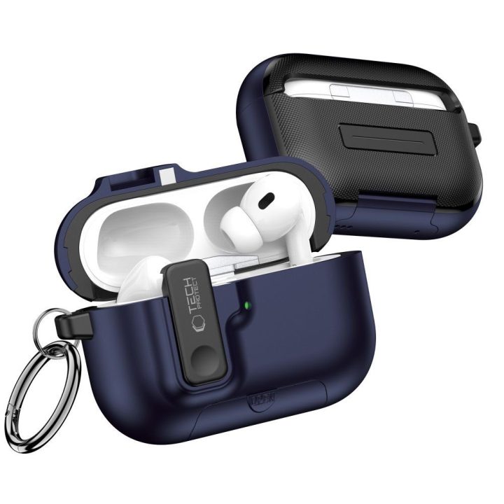 Dėklas AirPods Pro 3 ausinėms plonas mėlynas Slim Hook