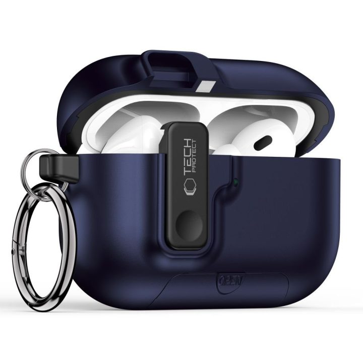 Dėklas AirPods Pro 3 ausinėms plonas mėlynas Slim Hook