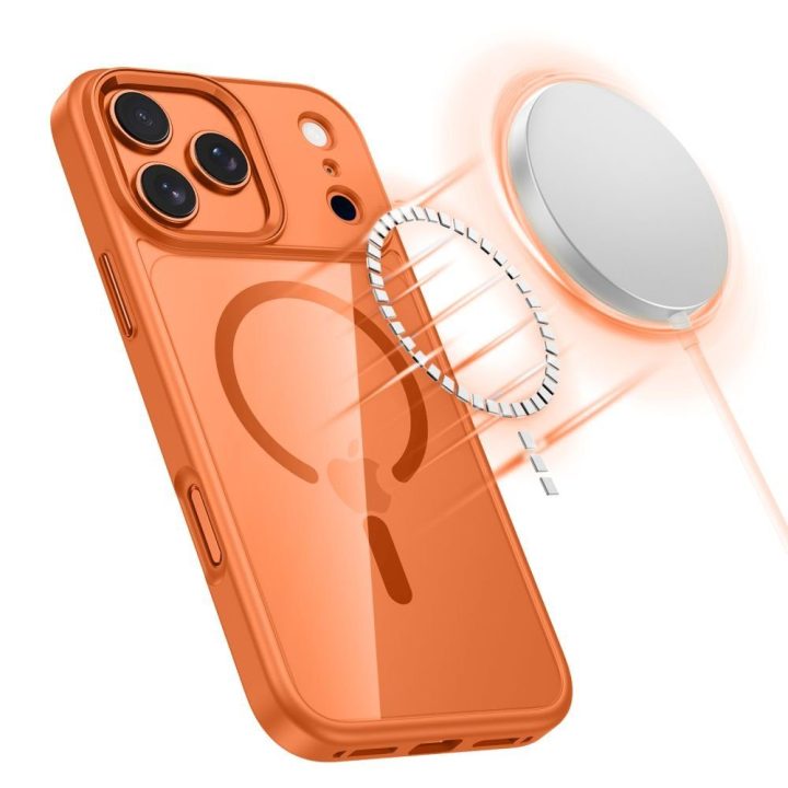 iPhone 17 Pro dėklas permatomas oranžinis MagMat