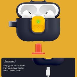 Dėklas AirPods Pro 3 mėlynas ir geltonas Spigen