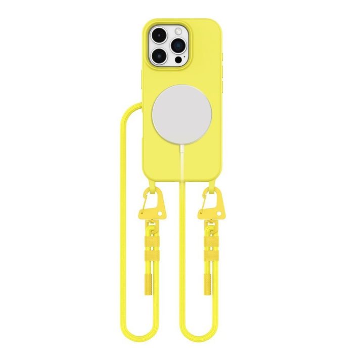 iPhone 16 Pro dėklas geltonas Magnecklace