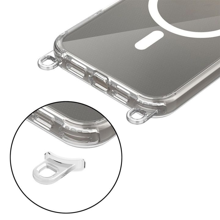 iPhone 16 dėklas permatomas su grandinėle (2 vnt.) Flexair