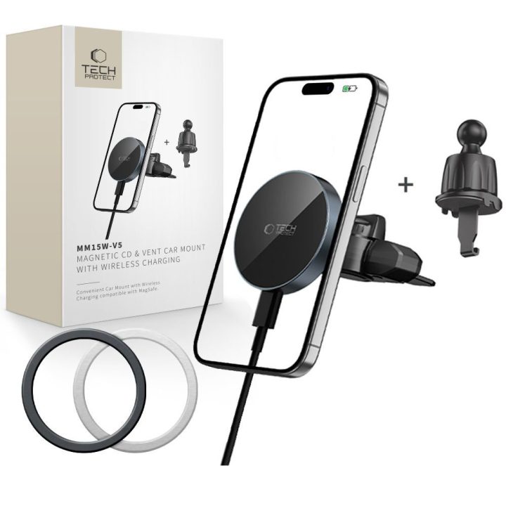 Laikiklis magnetinis automobilinis juodas MagSafe MM15W-V5