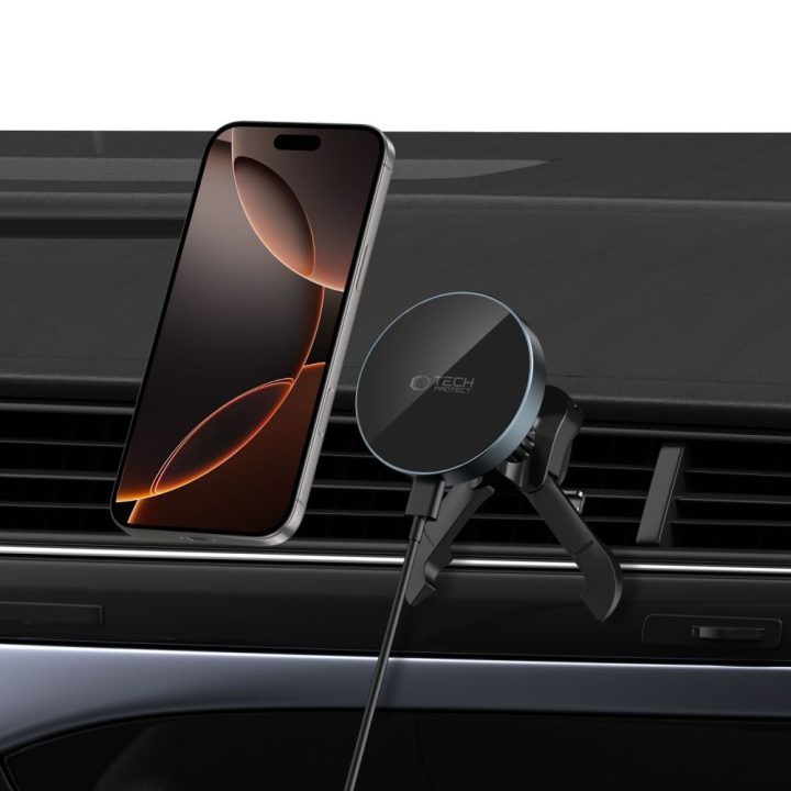 Automobilinis magnetinis telefono laikiklis MagSafe juodas MM15W-V5