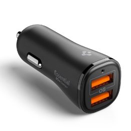 Automobilinis įkroviklis juodas 30W (2 jungtys) Spigen