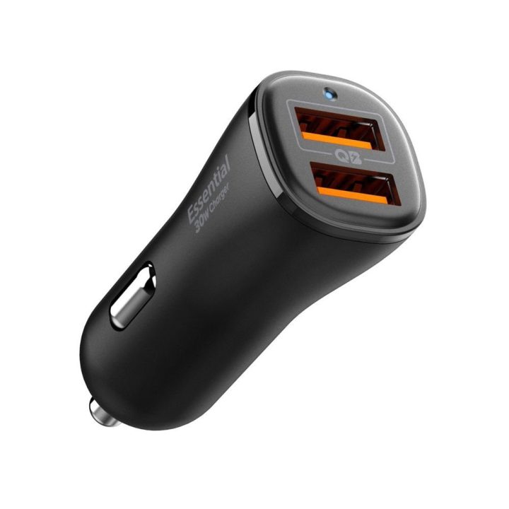 Automobilinis įkroviklis juodas 30W (2 jungtys) Spigen