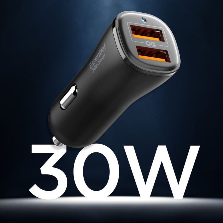 Automobilinis įkroviklis juodas 30W (2 jungtys) Spigen
