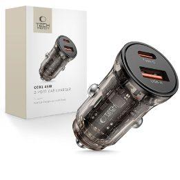 Automobilinis įkroviklis USB-A / USB-C juodas 45W CC01