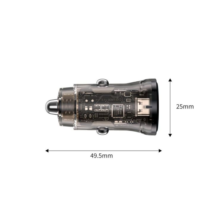 Automobilinis įkroviklis USB-A / USB-C juodas 45W CC01