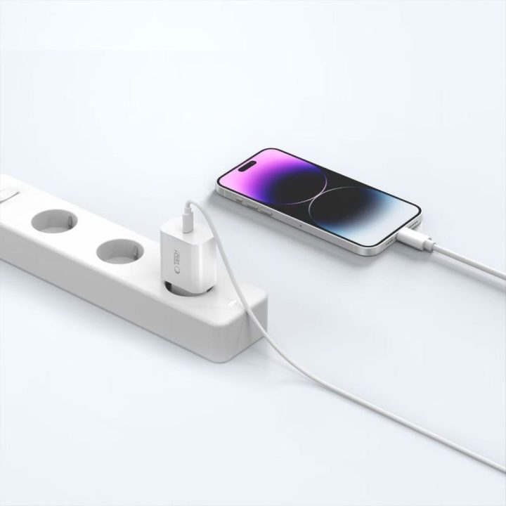 Kroviklis sieninis baltas su 100 cm USB-C / Lightning laidu NC20W Baseus