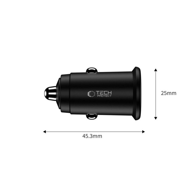 Automobilinis įkroviklis 35W juodas su USB-C ir USB-A