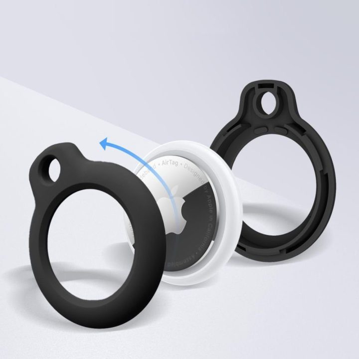 Dėklai Apple AirTag juodi (4 vnt.) Rough