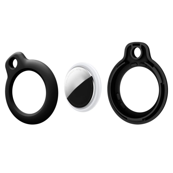 Dėklai Apple AirTag juodi (4 vnt.) Rough