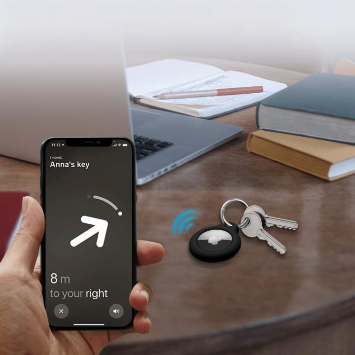 Dėklai Apple AirTag juodi (4 vnt.) Rough