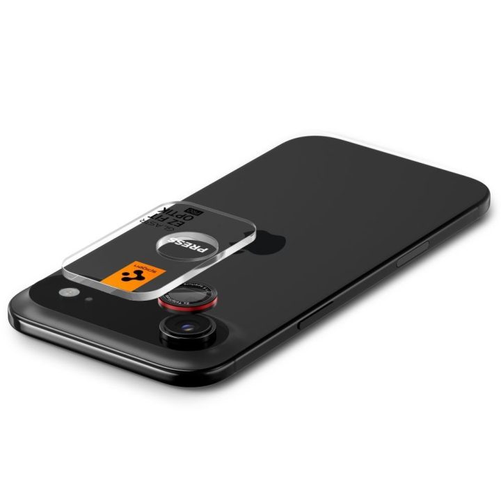 iPhone Air objektyvo stikliukai (2 vnt.) juodi ir raudoni Spigen
