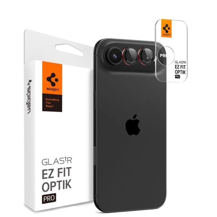 iPhone Air objektyvo stikliukai (2 vnt.) juodi ir raudoni Spigen