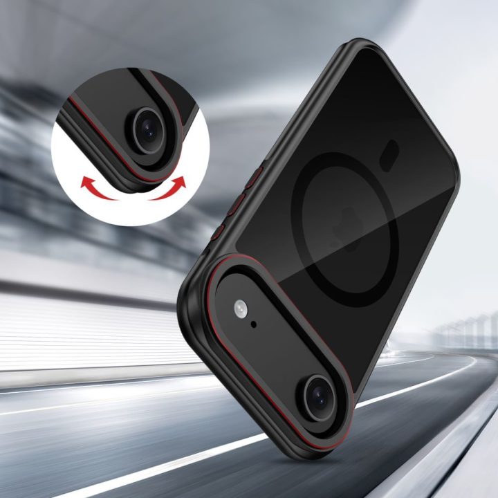 iPhone Air dėklas magnetinis juodas ir raudonas MagHybrid
