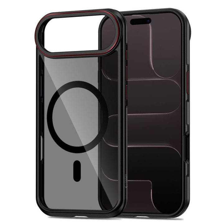iPhone Air dėklas magnetinis juodas ir raudonas MagHybrid