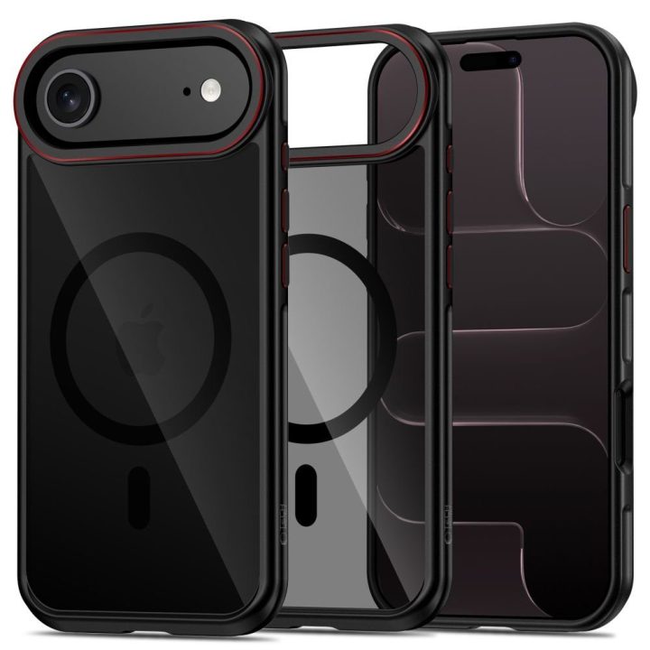 iPhone Air dėklas magnetinis juodas ir raudonas MagHybrid