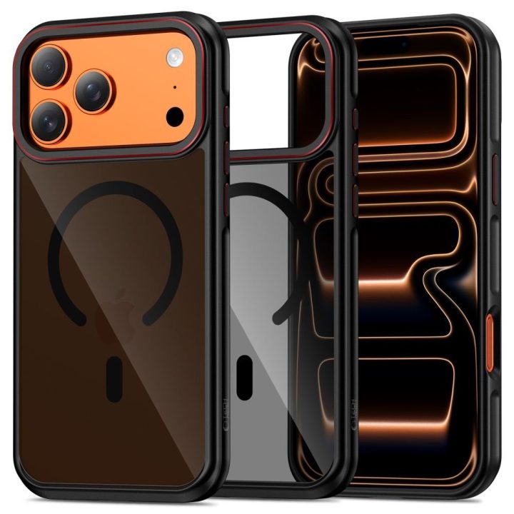 iPhone 17 Pro dėklas juodas ir raudonas MagHybrid