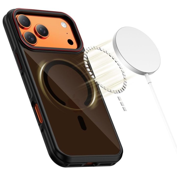 iPhone 17 Pro dėklas juodas ir raudonas MagHybrid