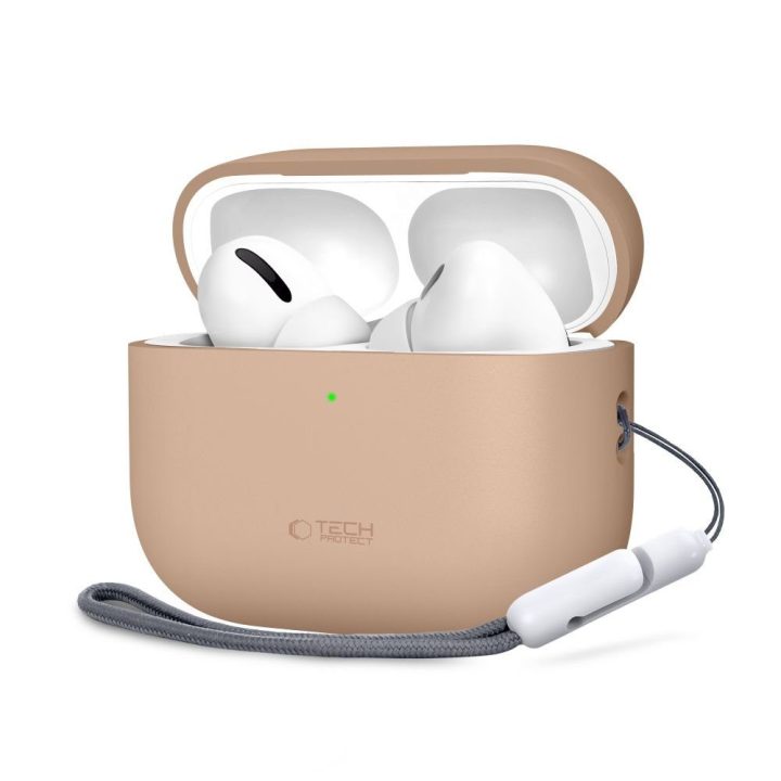 AirPods Pro 3 dėklas silikoninis smėlio spalvos