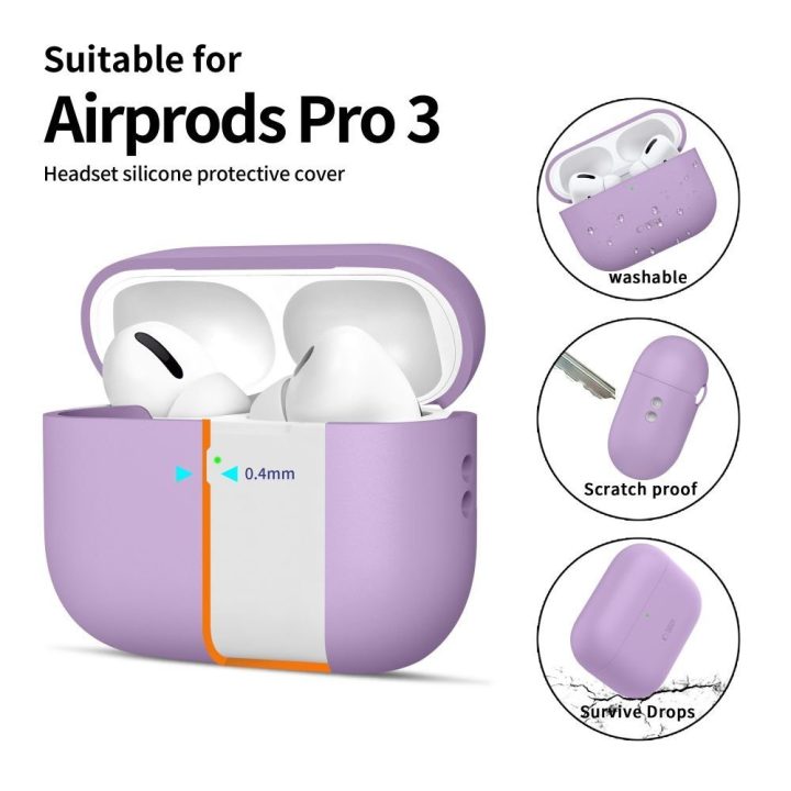 Dėklas AirPods Pro 3 silikoninis violetinis – apsaugai