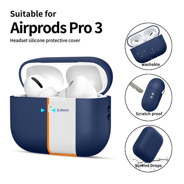 Dėklas AirPods Pro 3 tamsiai mėlynas Silicone Case