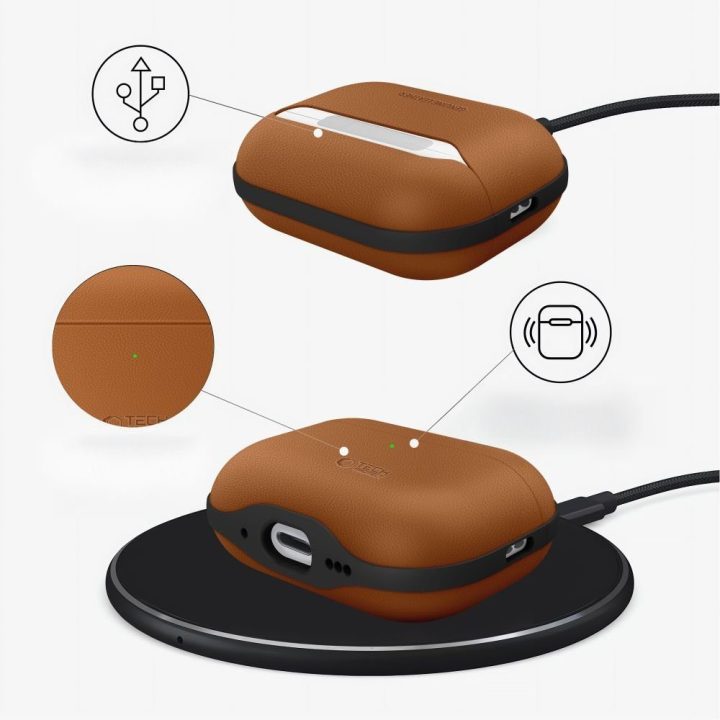 Dėklas AirPods Pro 3 rudas NaturalFit