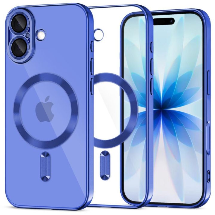 iPhone 17 telefono dėklas skaidrus tamsiai mėlynas MagFlex