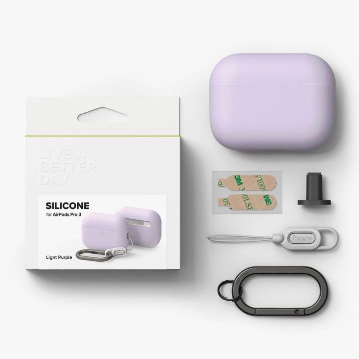 Dėklas silikoninis AirPods Pro 3 violetinis Ringke