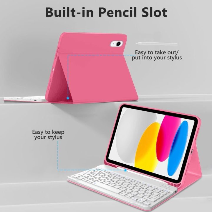 iPad 10.9 / 11 dėklas su pieštuko laikikliu rožinis SC