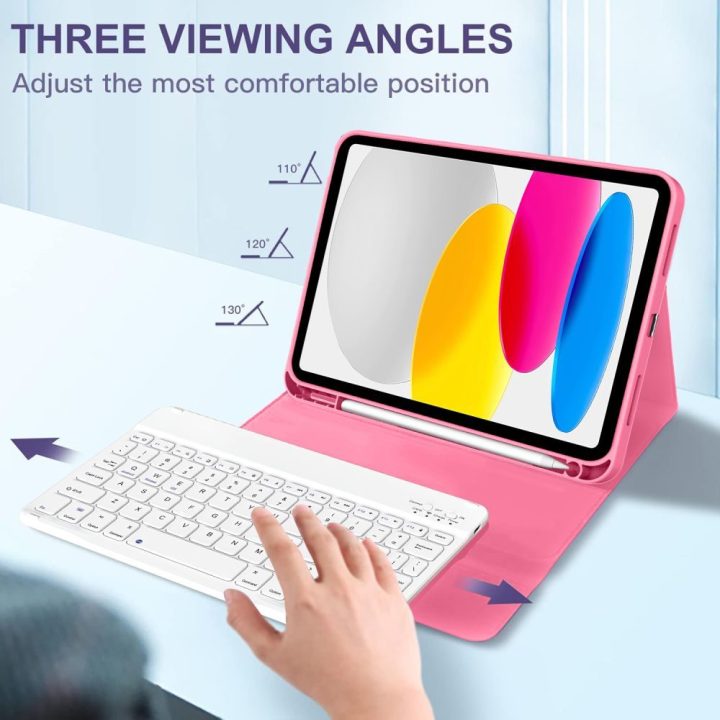 iPad 10.9 / 11 dėklas su pieštuko laikikliu rožinis SC