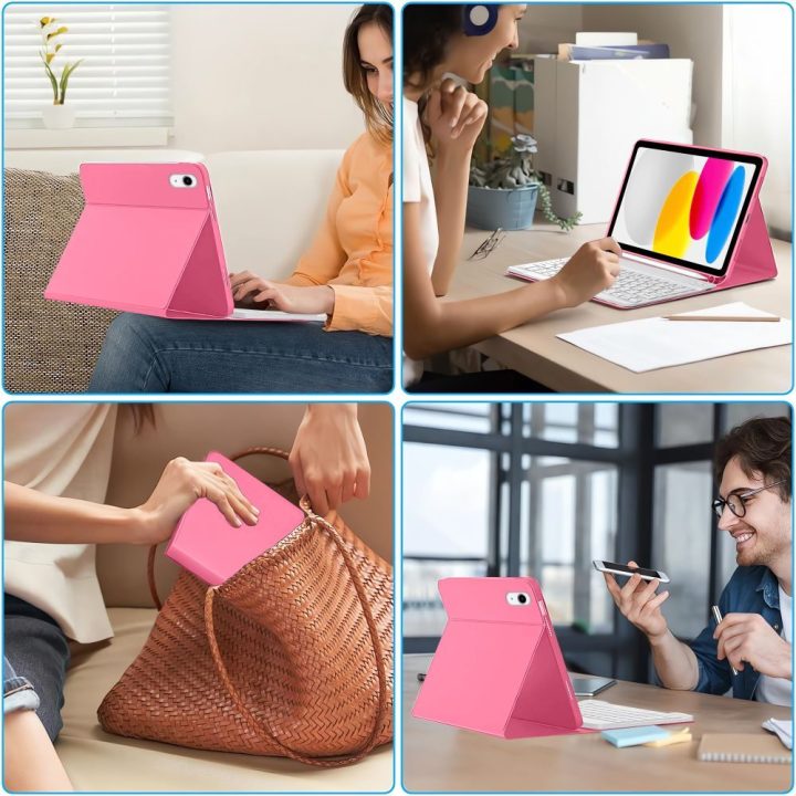 iPad 10.9 / 11 dėklas su pieštuko laikikliu rožinis SC