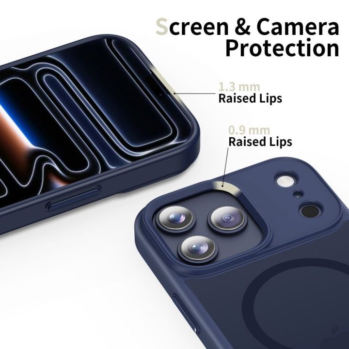 iPhone 17 Pro dėklas tamsiai mėlynas MagMat