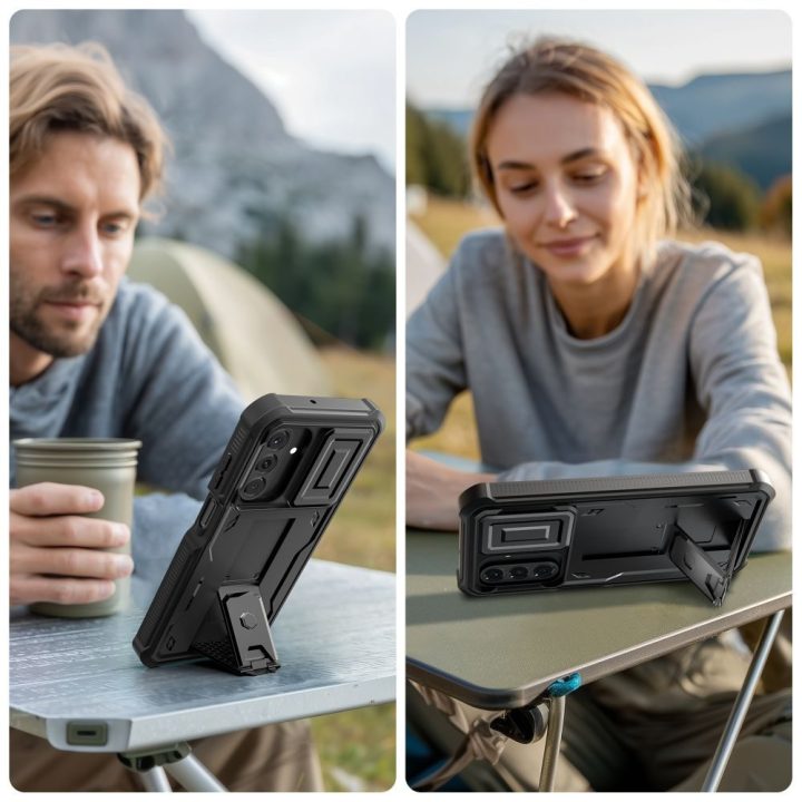 Samsung Galaxy A17 telefono dėklas juodas Kevlar Cam+
