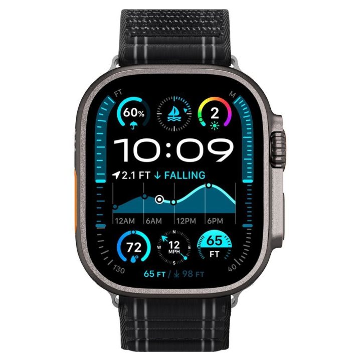 Dirželis Apple Watch 44 / 45 / 46 / 49 mm juodas Spigen