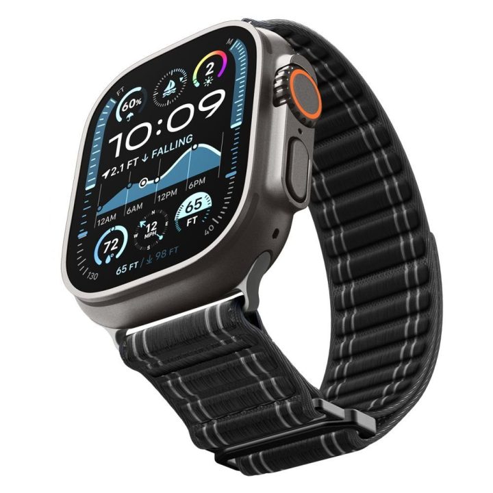 Dirželis Apple Watch 44 / 45 / 46 / 49 mm juodas Spigen