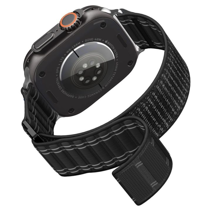 Dirželis Apple Watch 44 / 45 / 46 / 49 mm juodas Spigen