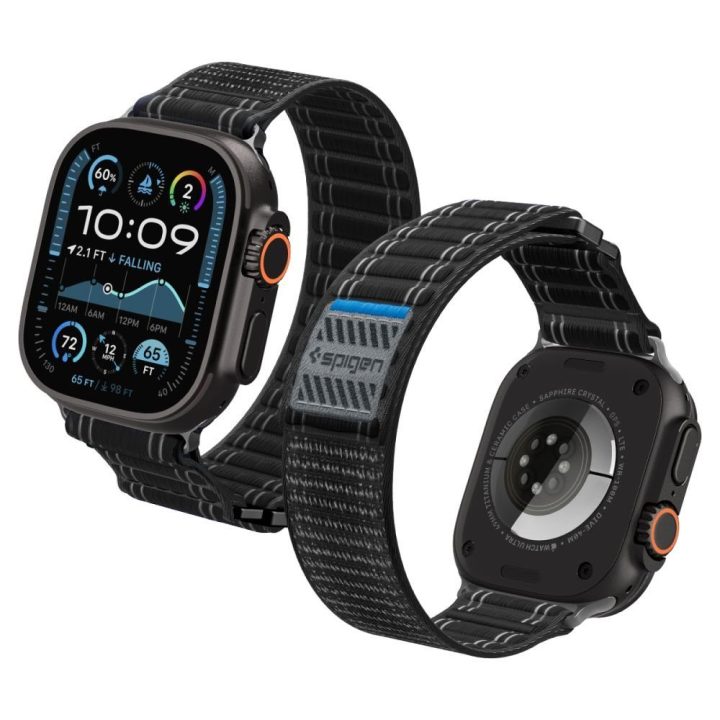 Dirželis Apple Watch 44 / 45 / 46 / 49 mm juodas Spigen